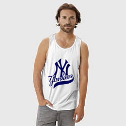 Майка мужская хлопок NY - Yankees, цвет: белый — фото 2