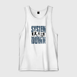 Майка мужская хлопок System of a Down большое лого, цвет: белый