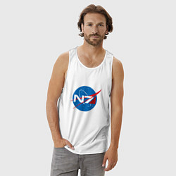 Майка мужская хлопок NASA N7, цвет: белый — фото 2