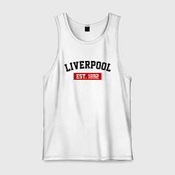 Майка мужская хлопок FC Liverpool Est. 1892, цвет: белый