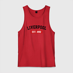Майка мужская хлопок FC Liverpool Est. 1892, цвет: красный
