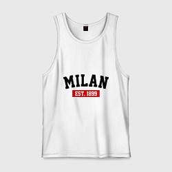 Майка мужская хлопок FC Milan Est. 1899, цвет: белый