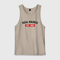Майка мужская хлопок FC Real Madrid Est. 1902, цвет: миндальный