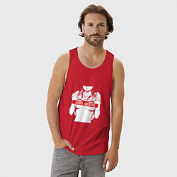 Майка мужская хлопок WAIFU MATERIAL, цвет: красный — фото 2