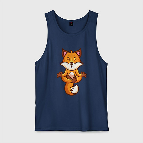 Мужская майка Лисиная йога / Тёмно-синий – фото 1