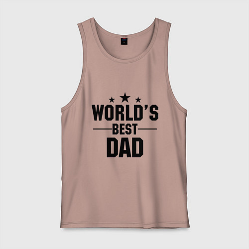 Мужская майка Worlds best DADDY / Пыльно-розовый – фото 1