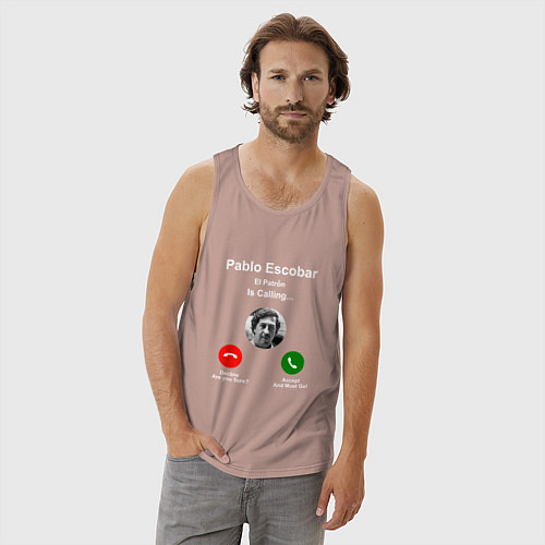 Мужская майка Escobar is calling / Пыльно-розовый – фото 3