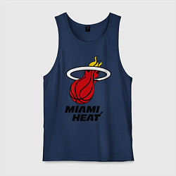 Майка мужская хлопок Miami Heat-logo, цвет: тёмно-синий