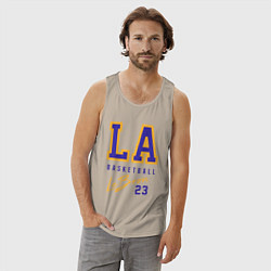 Майка мужская хлопок Lebron 23: Los Angeles, цвет: миндальный — фото 2