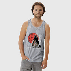 Майка мужская хлопок Темный всадник, цвет: меланж — фото 2