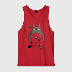 Майка мужская хлопок My Neighbor Totoro, цвет: красный
