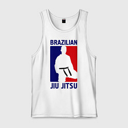 Майка мужская хлопок Brazilian Jiu jitsu, цвет: белый