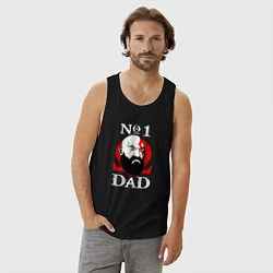 Майка мужская хлопок Dad Kratos, цвет: черный — фото 2