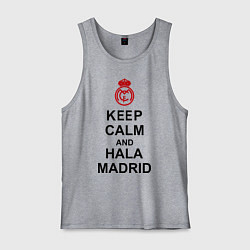 Майка мужская хлопок Keep Calm & Hala Madrid, цвет: меланж