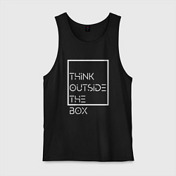 Майка мужская хлопок Think outside the box, цвет: черный