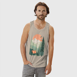 Майка мужская хлопок Wood Adventure, цвет: миндальный — фото 2