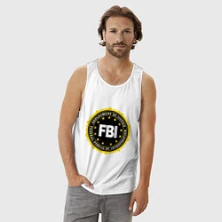 Майка мужская хлопок FBI Departament, цвет: белый — фото 2