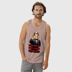 Майка мужская хлопок Gatsby: You Speak, цвет: пыльно-розовый — фото 2