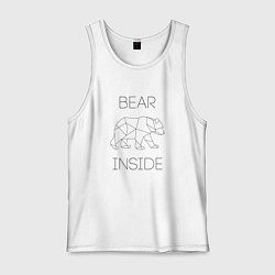 Майка мужская хлопок Bear Inside, цвет: белый