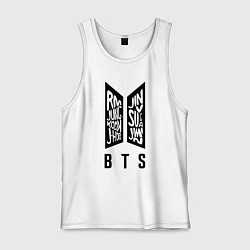 Майка мужская хлопок BTS Band, цвет: белый