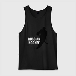 Майка мужская хлопок Russian Red Hockey, цвет: черный