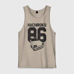 Майка мужская хлопок Toyota AE86 Hachiroku, цвет: миндальный