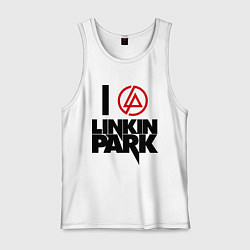 Майка мужская хлопок I love Linkin Park, цвет: белый