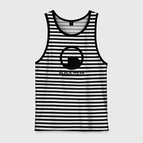 Мужская майка Black Mesa: Research Facility / Черная тельняшка – фото 1