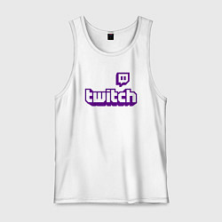 Майка мужская хлопок Twitch, цвет: белый