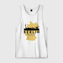Майка мужская хлопок Берлин - Германия, цвет: белый