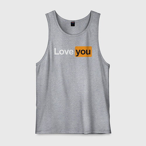 Мужская майка PornHub: Love You / Меланж – фото 1