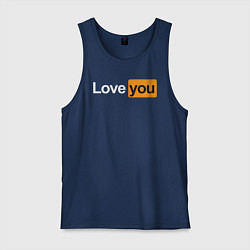 Майка мужская хлопок PornHub: Love You, цвет: тёмно-синий