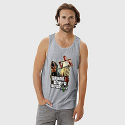 Майка мужская хлопок GTA 5: Man & Dog, цвет: меланж — фото 2