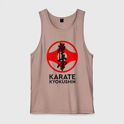 Майка мужская хлопок Karate Kyokushin, цвет: пыльно-розовый