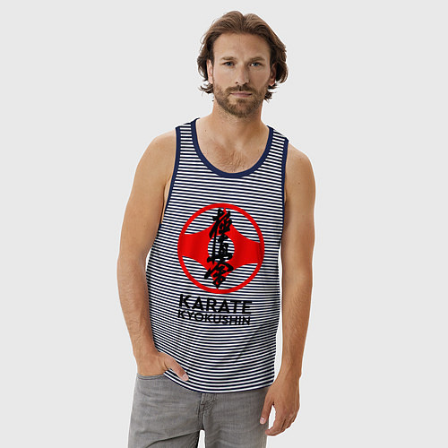 Мужская майка Karate Kyokushin / Синяя тельняшка – фото 3