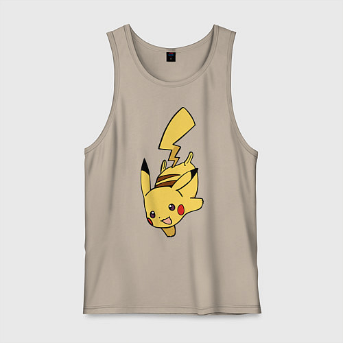 Мужская майка Радостный Пикачуха / Миндальный – фото 1