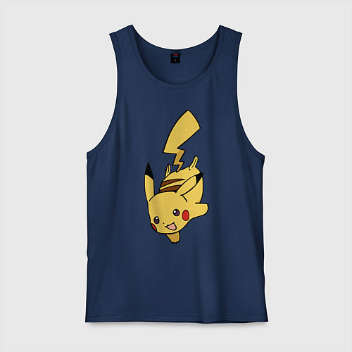 Мужская майка Радостный Пикачуха / Тёмно-синий – фото 1