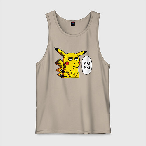 Мужская майка Pika Pika Okay / Миндальный – фото 1