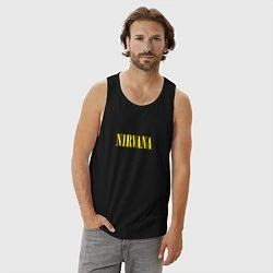 Майка мужская хлопок Nirvana Нирвана Логотип, цвет: черный — фото 2