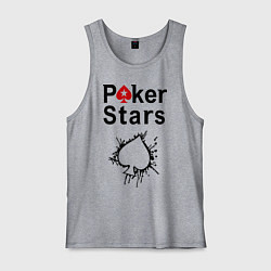 Майка мужская хлопок Poker Stars, цвет: меланж