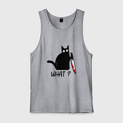 Майка мужская хлопок What cat, цвет: меланж