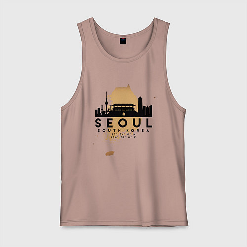 Мужская майка Сеул Южная Корея / Пыльно-розовый – фото 1