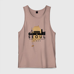 Майка мужская хлопок Сеул Южная Корея, цвет: пыльно-розовый