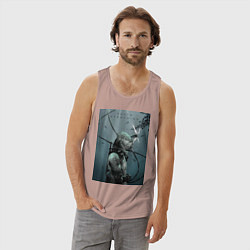 Майка мужская хлопок Death Stranding, цвет: пыльно-розовый — фото 2