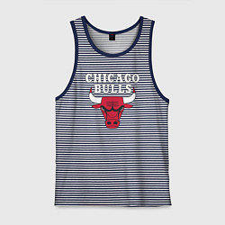 Майка мужская хлопок CHICAGO BULLS, цвет: синяя тельняшка