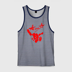 Майка мужская хлопок АлисА, цвет: синяя тельняшка