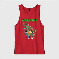 Майка мужская хлопок Minecraft, цвет: красный