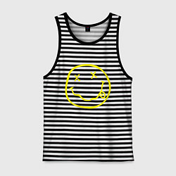 Майка мужская хлопок NIRVANA на спине, цвет: черная тельняшка