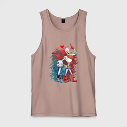 Майка мужская хлопок UNDERTALE, цвет: пыльно-розовый