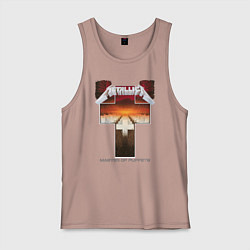 Майка мужская хлопок Metellica - master of puppets, цвет: пыльно-розовый